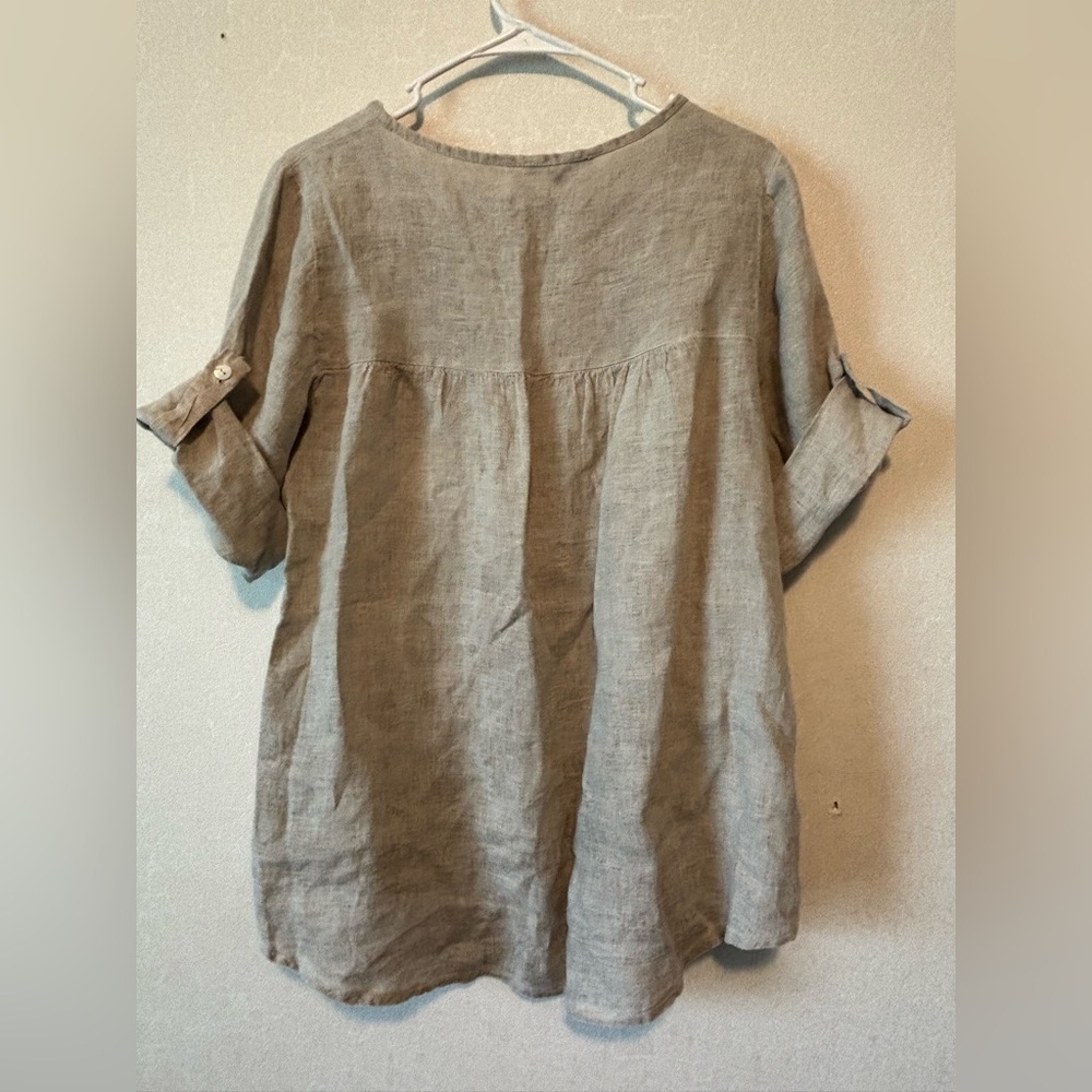 Tempo Paris | 100% Linen 3/4 Short sleeve | Made in Italy | M - Picture 6 of 6